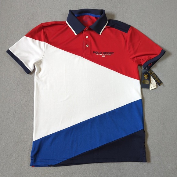Polo Sport Ralph Lauren Mens Performance Colorblock Polo Shirt Small NWT - Picture 2 of 10